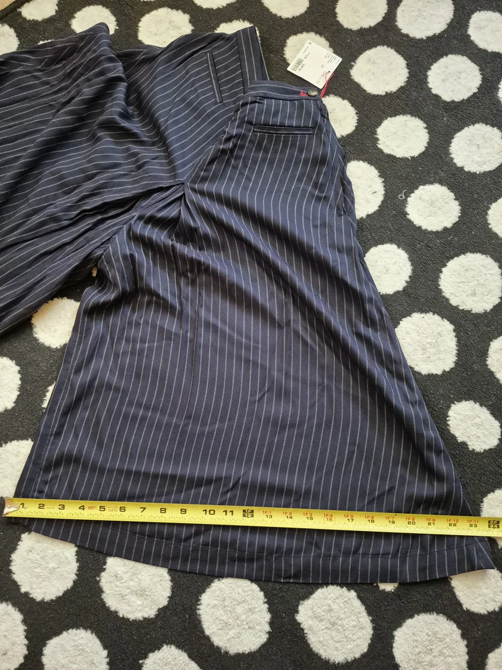 Uniqlo X Idlf Navy Pinstripe Wide-Leg Culottes Rayon Pants NWT 0_9